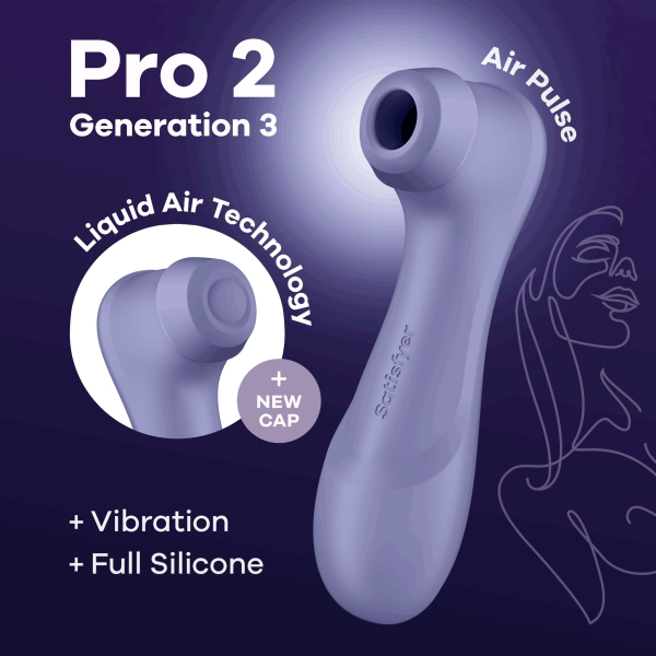 Вакуумний кліторальний стимулятор Satisfyer Pro 2 Generation 3 with Liquid Air Lilac - фото