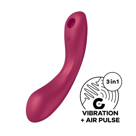 Вакуумний стимулятор з вібрацією Satisfyer Curvy Trinity 1 Red, іграшка 3в1 - фото