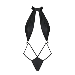 Боді-халтер з екошкіри Passion JANNIES BODY L/XL black - №3