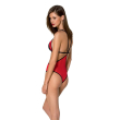 Напівпрозоре боді з мереживом Passion PEONIA BODY L/XL red - фото №2