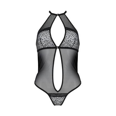 Сітчасте боді з мереживом на грудях Passion SATARA BODY XXL/XXXL black - фото №3