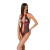 Сітчасте боді з мереживом на грудях Passion SATARA BODY XXL/XXXL red - фото