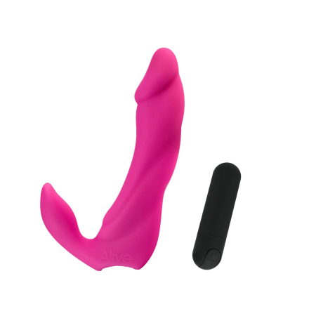 Вібратор вагінально-кліторальний Alive Bifun Pro, Pink, перезаряджуваний №2