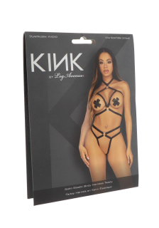 Стрепи-портупея з чокером Leg Avenue Satin elastic harness teddy, One size, Black - №6