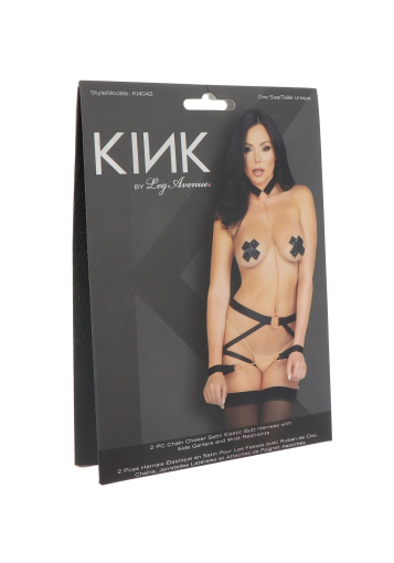 Комплект ременів для бондажу Leg Avenue Harness & wrist restraints One size Black, чокер №5
