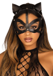 Маска кішки з екошкіри Leg Avenue Vegan leather studded cat mask Black - фото №1