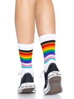 Шкарпетки жіночі в смужку Leg Avenue Pride crew socks Rainbow, 37–43 розмір - - фото №4