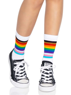 Шкарпетки жіночі в смужку Leg Avenue Pride crew socks Rainbow, 37–43 розмір - - фото №3
