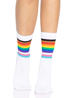 Шкарпетки жіночі в смужку Leg Avenue Pride crew socks Rainbow, 37–43 розмір - фото