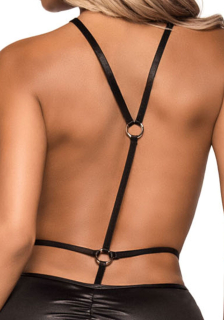 Сукня з відкритими грудьми Leg Avenue Wet look open cup mini dress One size Black - - фото №5