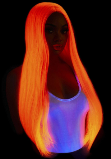 Перука Leg Avenue 33? Long straight center part wig neon pink - фото №3