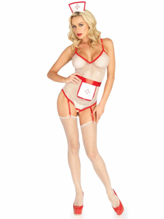 (SALE) Костюм медсестри Leg Avenue Roleplay TLC Nurse One size White - - фото №3