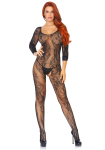 Бодістокінг Leg Avenue Swirl Lace Bodystocking One size Black, ажурна тканина, доступ - фото №3