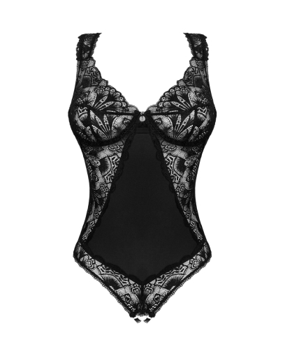 Мереживне боді Obsessive Donna Dream crotchless teddy M/L Black, відкритий доступ - фото №3