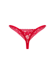 Мереживні стрінги Obsessive Lacelove thong M/L Red, низька посадка - фото №4