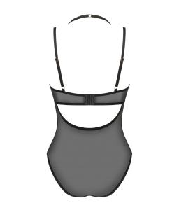 Прозоре боді Obsessive Selinne teddy XS/S Black, дрібна сітка, подвійні бретелі - - фото №4