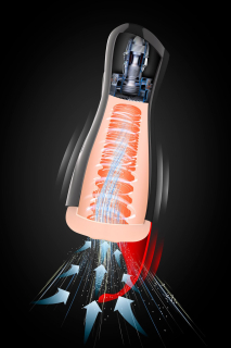 Преміум-вібромастурбатор Real Body - Real Sucking Pussy 2, всмоктування, звук, стимуляція промежини - - фото №7