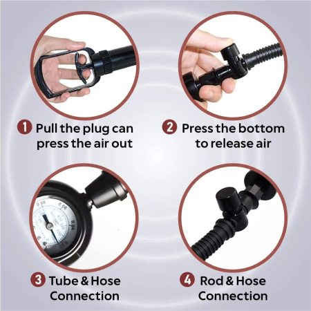 Вакуумна помпа Men Powerup зі стрілковим манометром і ручним насосом - фото №3