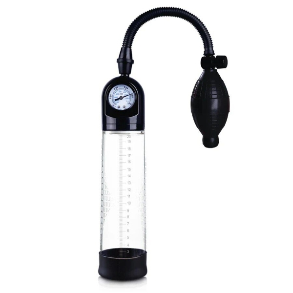 Вакуумна помпа Men Powerup зі стрілковим манометром і ручною «грушею» - фото