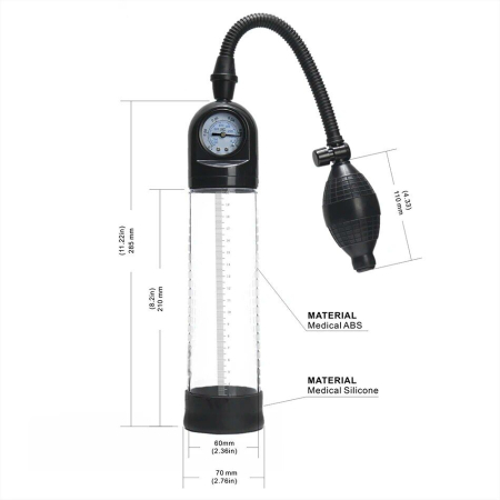 Вакуумна помпа Men Powerup зі стрілковим манометром і ручною «грушею» - фото №5