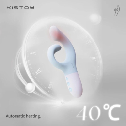 Вібратор-кролик для точки G KISTOY Big G Blue, вигнутий відросток, автоматичний підігрів - - фото №3