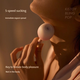 Вакуумний стимулятор з вібрацією «цукерка на паличці» KISTOY Bling Pop, зарядний кейс-нічник - - фото №6