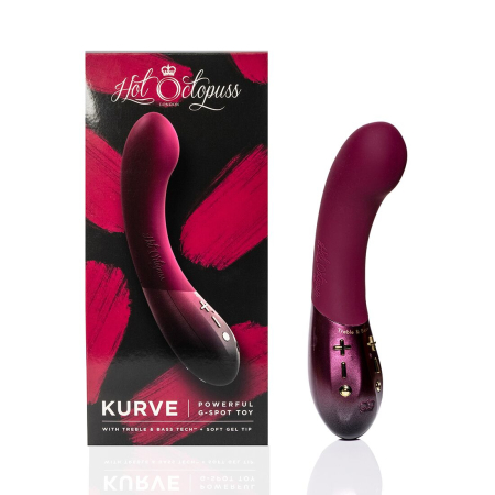 Вібратор для точки G Hot Octopuss KURVE, Treble and Bass Technology, 2 мотори, м’який кінчик №9