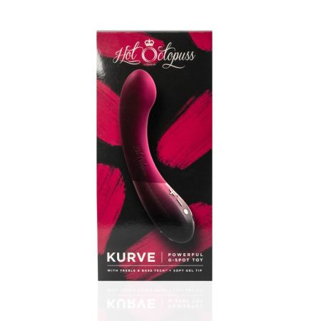 Вібратор для точки G Hot Octopuss KURVE, Treble and Bass Technology, 2 мотори, м’який кінчик №10