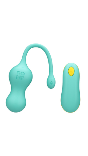 Віброяйце для точки G з пультом керування Romp Cello Light Teal, водонепроникне - фото