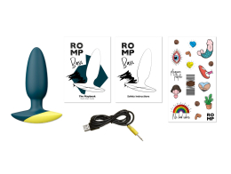 Анальна вібропробка Romp Bass Dark Green, силікон, перезаряджувана, макс. діаметр 3 см - - фото №5