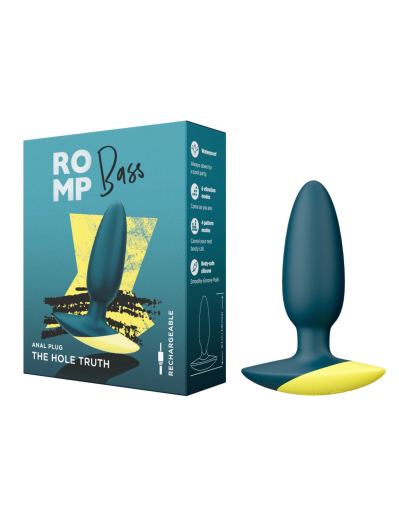 Анальна вібропробка Romp Bass Dark Green, силікон, перезаряджувана, макс. діаметр 3 см №6