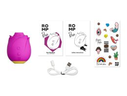 Шикарний вакуумний кліторальний стимулятор Romp Rose Pink, у вигляді троянди - - фото №4