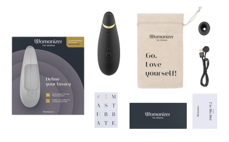 Вакуумний кліторальний стимулятор Womanizer Premium 2 - Black, функції Autopilot та Smart Silence - фото №6