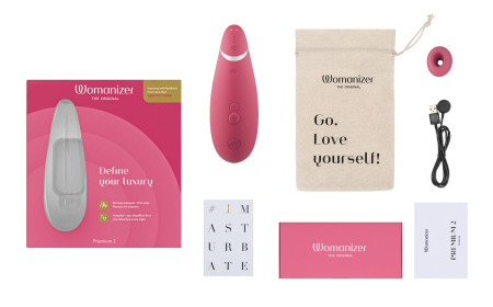 Вакуумний кліторальний стимулятор Womanizer Premium 2 - Raspberry, функції Autopilot та Smart Silenc - фото №6