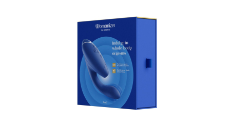 Подвійний вакуумний кліторальний стимулятор Womanizer Duo 2 - Blueberry, незалежні мотори - фото №9