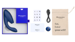 Подвійний вакуумний кліторальний стимулятор Womanizer Duo 2 - Blueberry, незалежні мотори - - фото №7