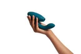 Подвійний вакуумний кліторальний стимулятор Womanizer Duo 2 - Petrol, незалежні мотори - - фото №6