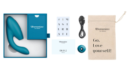 Подвійний вакуумний кліторальний стимулятор Womanizer Duo 2 - Petrol, незалежні мотори - - фото №7