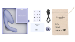 Подвійний вакуумний кліторальний стимулятор Womanizer Duo 2 - Lilac, незалежні мотори - - фото №7