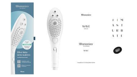 Насадка-стимулятор для душу 2в1 Womanizer Wave White, масажер для інтимних зон - фото №5