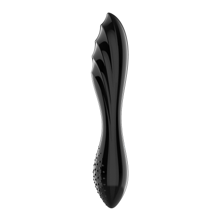 Двосторонній скляний дилдо Satisfyer Dazzling Crystal 1 Black, дуже міцний, без стопера - фото №3