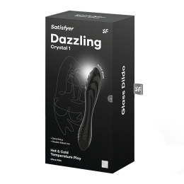 Двосторонній скляний дилдо Satisfyer Dazzling Crystal 1 Black, дуже міцний, без стопера - - фото №5