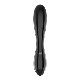 Двосторонній скляний дилдо Satisfyer Dazzling Crystal 1 Black, дуже міцний, без стопера - - фото №4