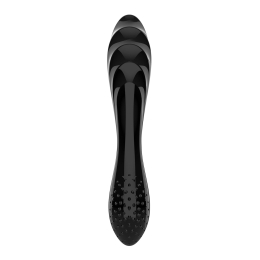 Двосторонній скляний дилдо Satisfyer Dazzling Crystal 1 Black, дуже міцний, без стопера - - фото №2