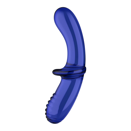 Двосторонній скляний дилдо Satisfyer Double Crystal Light blue, боросилікатне скло, унісекс - фото №3