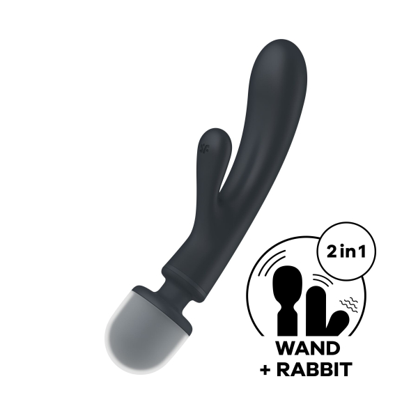 Вібратор-кролик з вібромасажером Satisfyer Triple Lover Grey, 3 мотори - фото