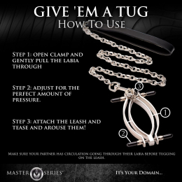 Затискач для статевих губ Master Series: Pussy Tugger Adjustable Vagina Clamp with Chain - №6