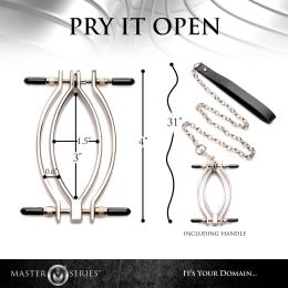 Затискач для статевих губ Master Series: Pussy Tugger Adjustable Vagina Clamp with Chain - №5