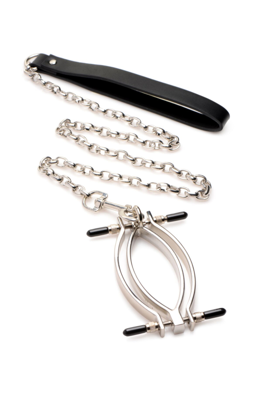 Затискач для статевих губ Master Series: Pussy Tugger Adjustable Vagina Clamp with Chain - фото