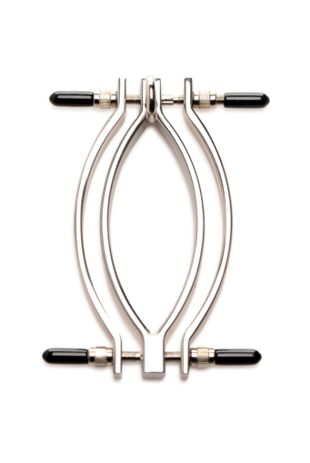 Затискач для статевих губ Master Series: Pussy Tugger Adjustable Vagina Clamp with Chain - фото №2
